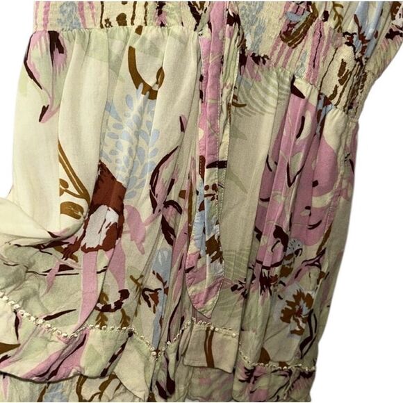 ✨POUPETTE ST BARTH SHORT SZ MEDIUM JUMPSUIT FELICIA BUTTONED YELLOW JUNGLE✨ - Picture 7 of 9